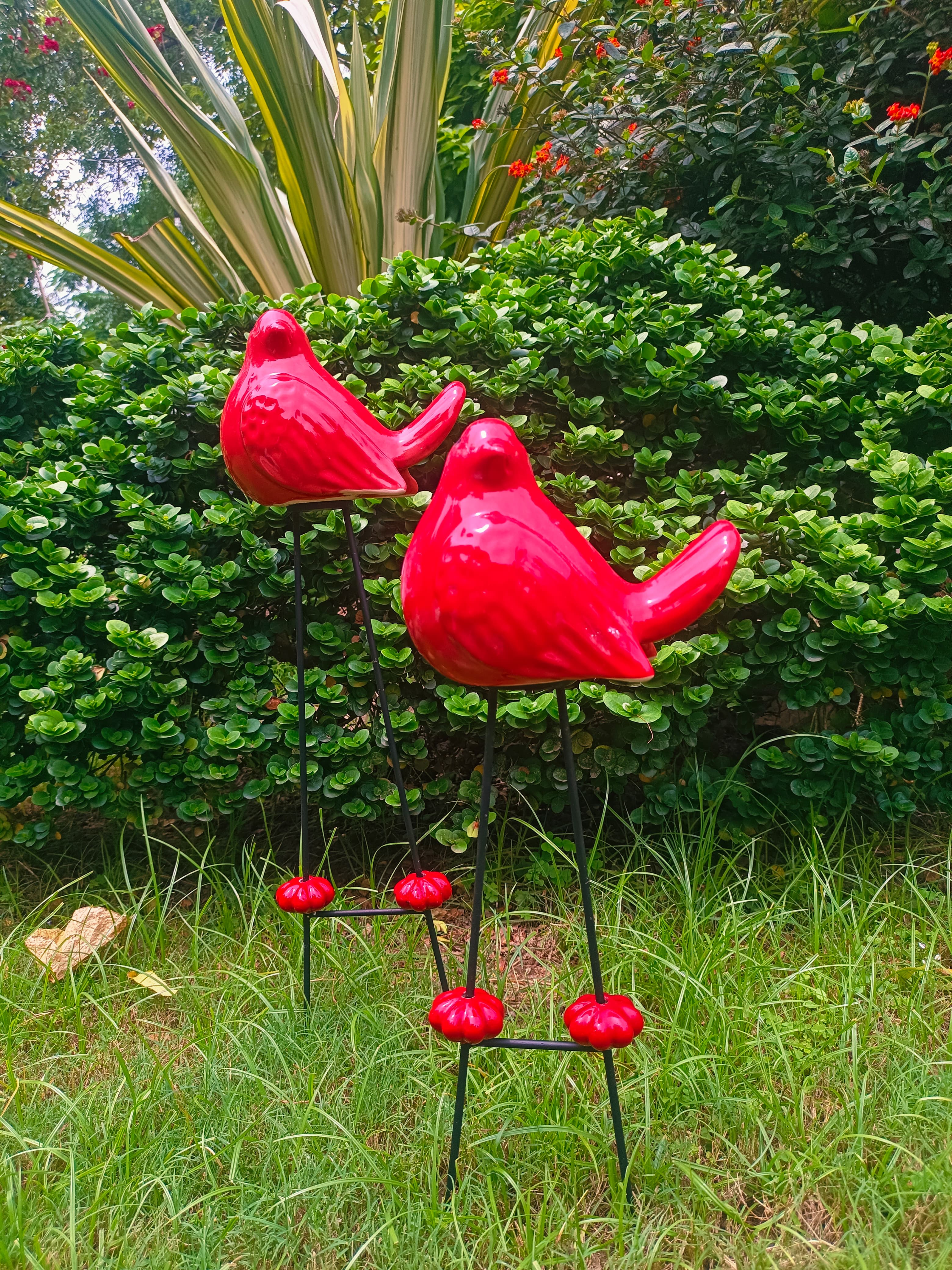 BIRD DIGGER STICK IN CERAMIC FOR HOME GARDEN BALCONY DECOR