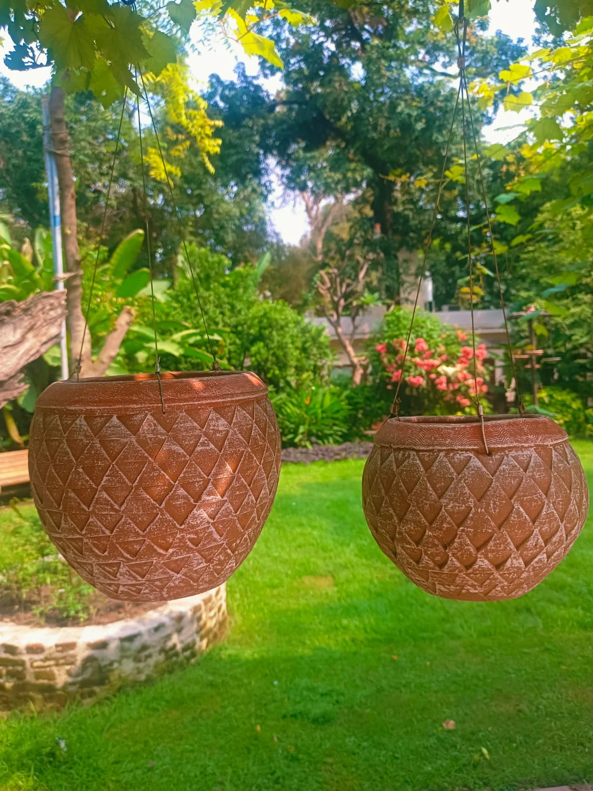 TERRACOTTA HANGING PINEAPPLE PLANTER POT HOME GARDEN BALCONY DECOR