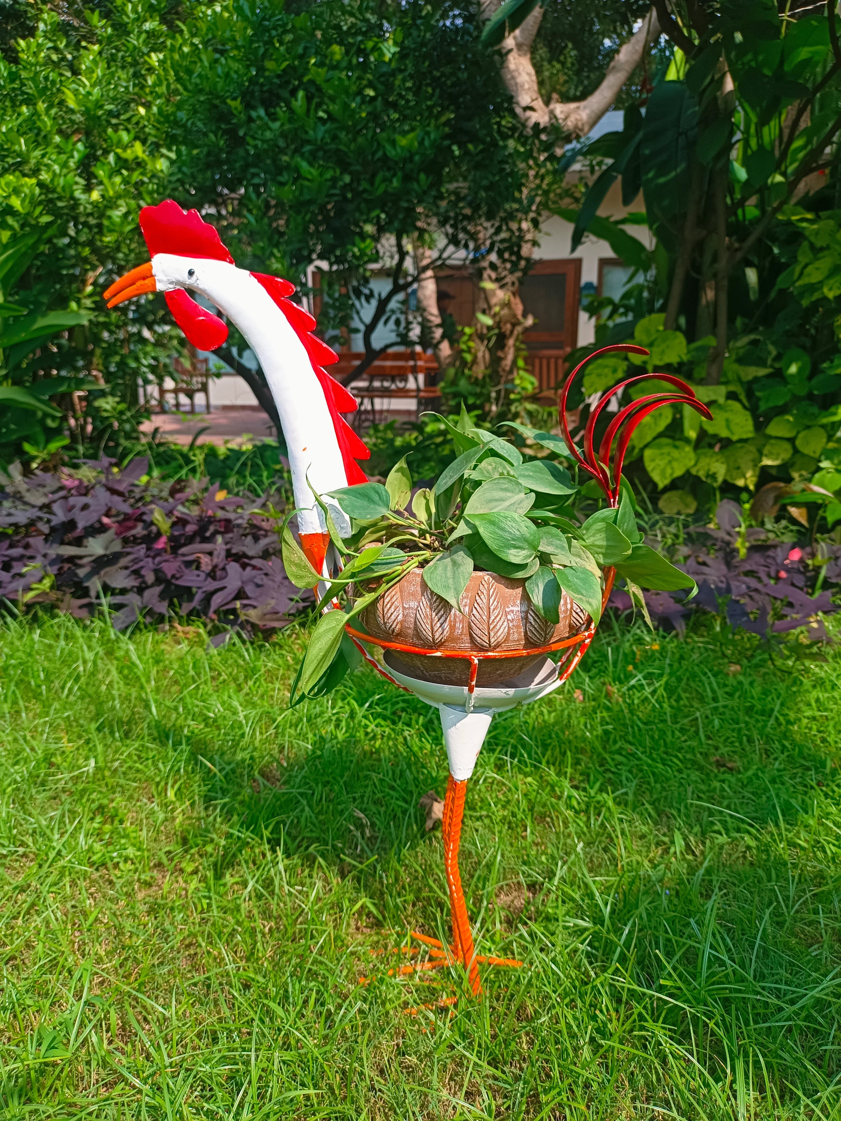 Unique Duck Planter Pot Terracotta Metal for Home Garden Balcony Decor