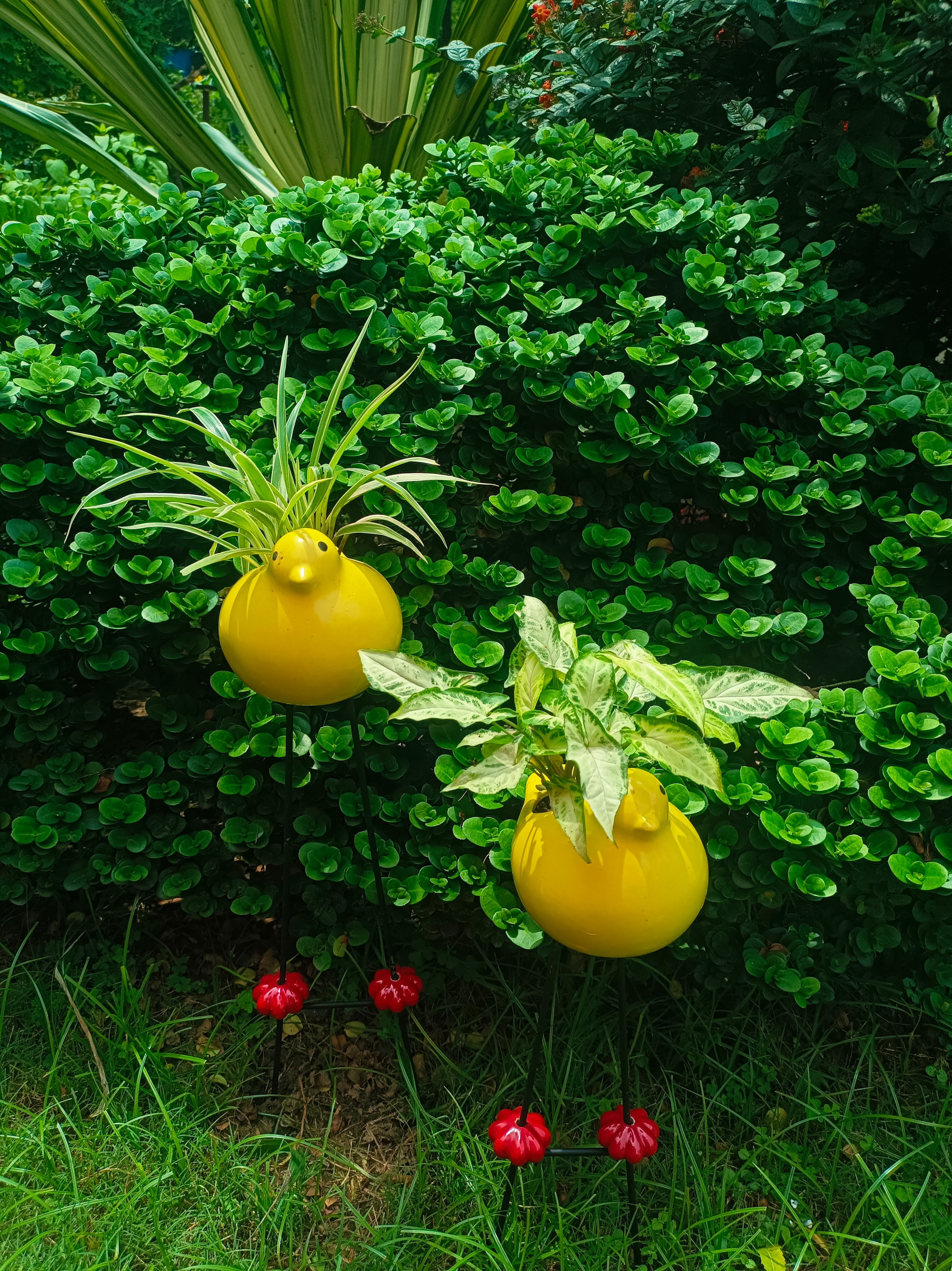 BIRD DIGGER STICK IN CERAMIC FOR HOME GARDEN BALCONY DECOR