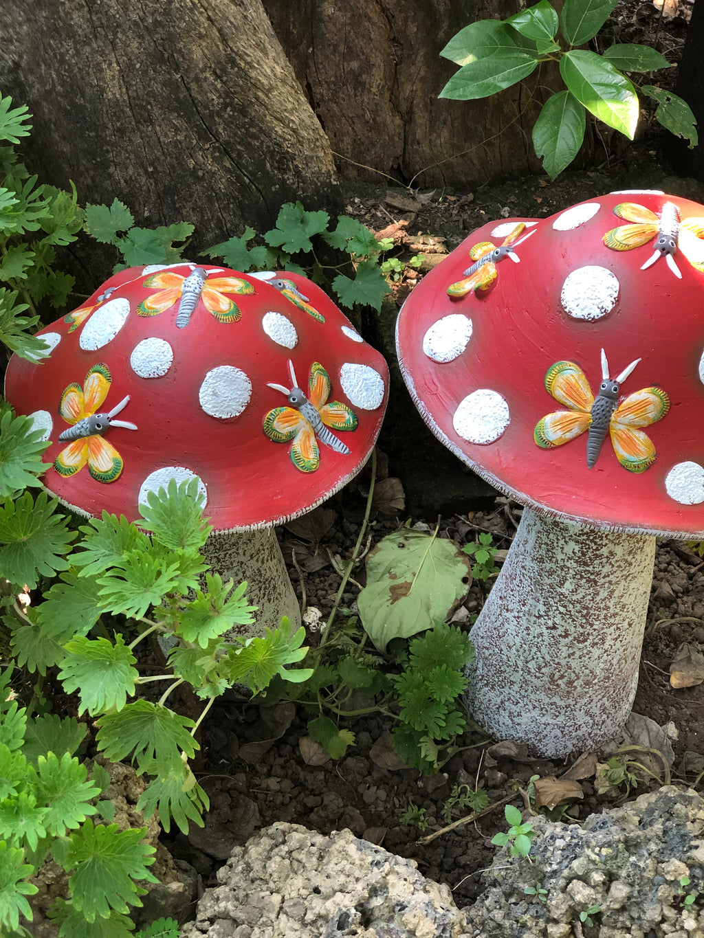 Mushroom cute pair terracotta