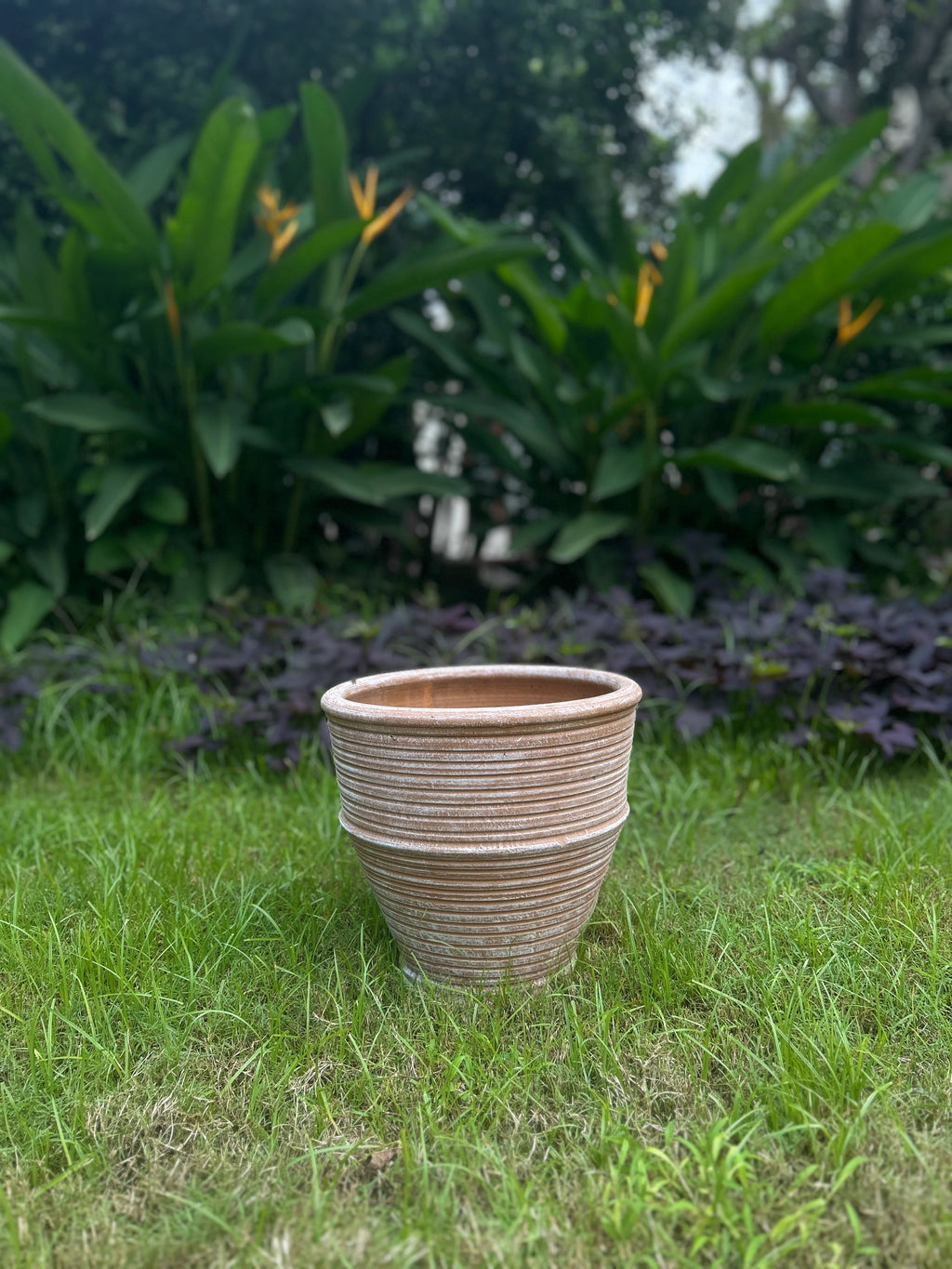 TERRACOTTA RINGED POT